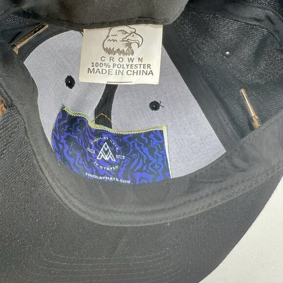 Findlay Snapback Baseball Hat Men Cap Lace Tied Link String Logo Emblem Black - Picture 6 of 12